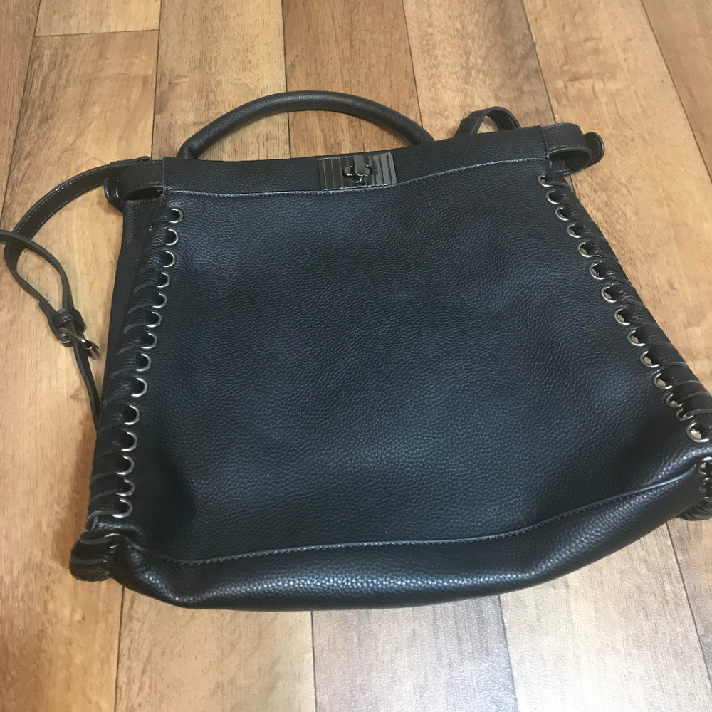 JustFab Black Polyurethane Purse